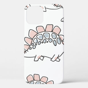 Funda Para iPhone 12 Patrón transparente de dinosaurios pequeños