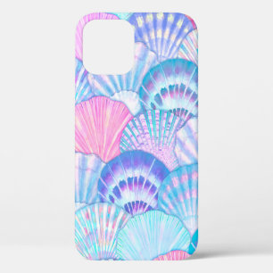Funda Para iPhone 12 Patrón transparente de la concha acuática. Dibujo 