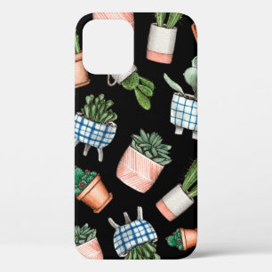 Funda Para iPhone 12 Patrón transparente de las casas de color acuático