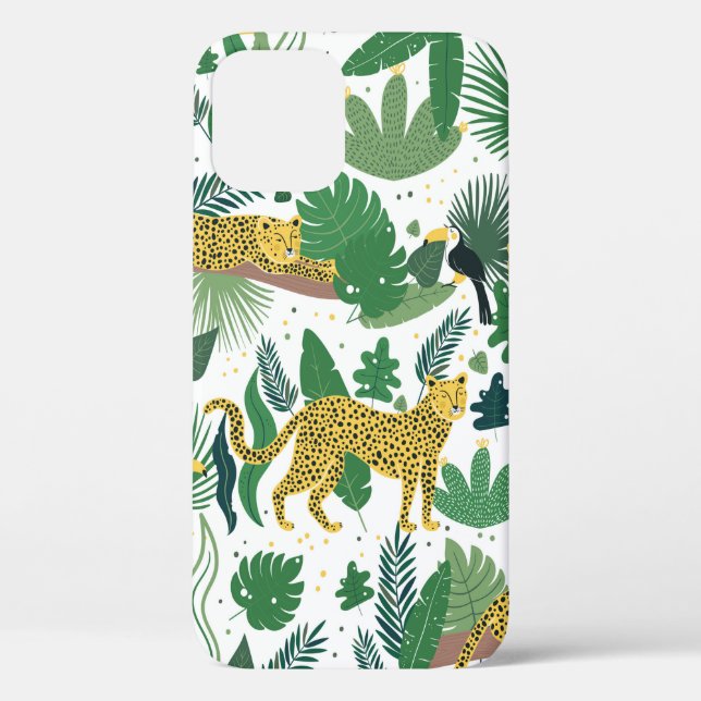 Funda De Case-Mate Para iPhone patrón transparente de leopardos en la jungla. Met (Reverso )