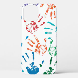 Funda Para iPhone 12 Patrón transparente de manos humanas multicolores 