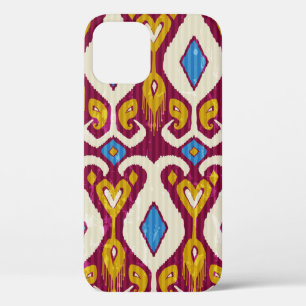 Funda Para iPhone 12 Patrón transparente de tejido de ikat tradicional