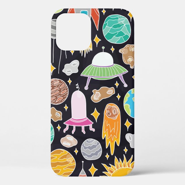 Funda De Case-Mate Para iPhone Patrón transparente dibujado a mano con doodle sp (Reverso )