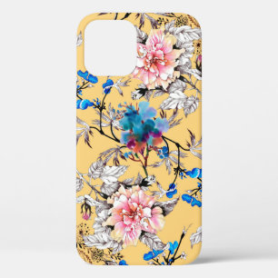 Funda Para iPhone 12 Patrón transparente dibujado a mano de acuarela co