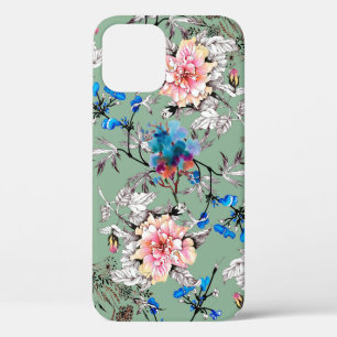 Funda Para iPhone 12 Patrón transparente dibujado a mano de acuarela co
