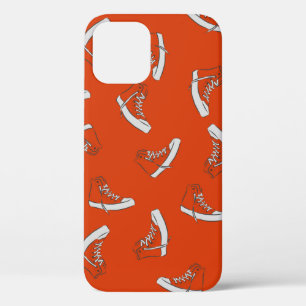 Funda Para iPhone 12 Patrón transparente en el fondo rojo