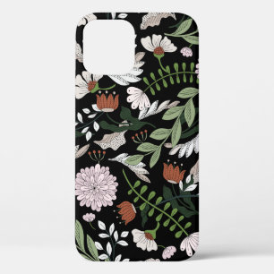 Funda Para iPhone 12 Patrón transparente pintado a mano con flores