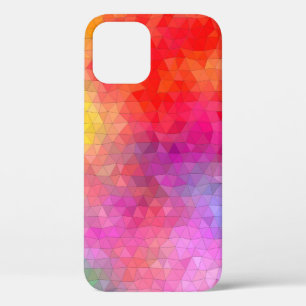 Funda Para iPhone 12 Patrón triangular con fondo de mezcla de colores.