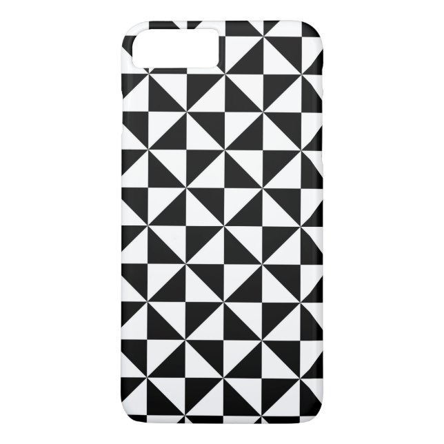 Funda De Case-Mate Para iPhone Patrón triángulo blanco y negro (Reverso)