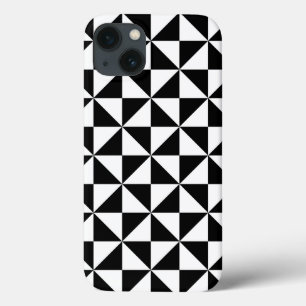 Funda Para iPhone 13 Patrón triángulo blanco y negro