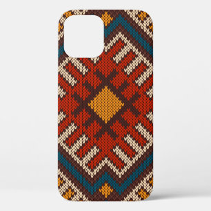 Funda Para iPhone 12 Patrón tribal azteca sin soldadura de punto de lan