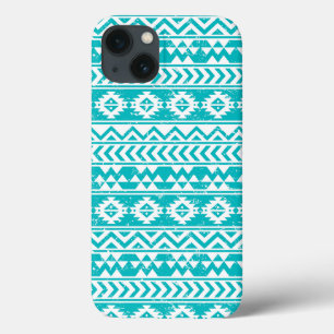 Funda Para iPhone 13 Patrón tribal azteca Verde azulado