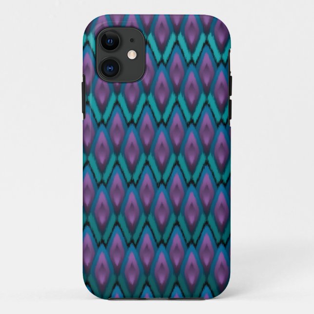 Funda De Case-Mate Para iPhone Patrón tribal de Ikat Zigzags y diamantes (Reverso)