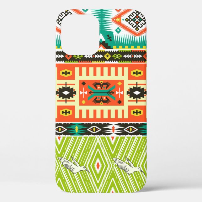 Funda De Case-Mate Para iPhone Patrón tribal sin foco con elementos geométricos y (Reverso )
