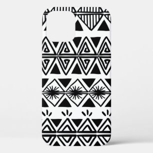 Funda Para iPhone 12 Patrón tribal vintage con mano blanca y negra