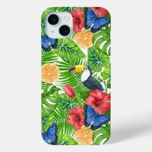 Funda Para iPhone 15 Mini Patrón tropical