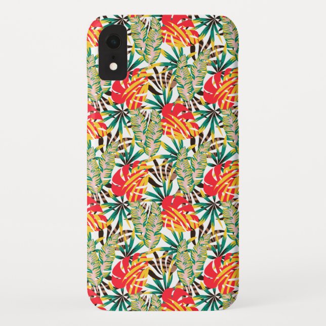 Funda De Case-Mate Para iPhone Patrón tropical brillante (Reverso)