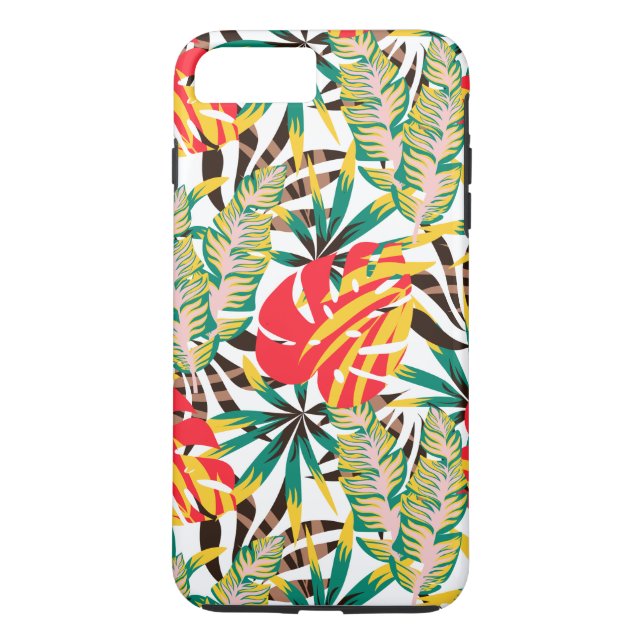 Funda De Case-Mate Para iPhone Patrón tropical brillante (Reverso)