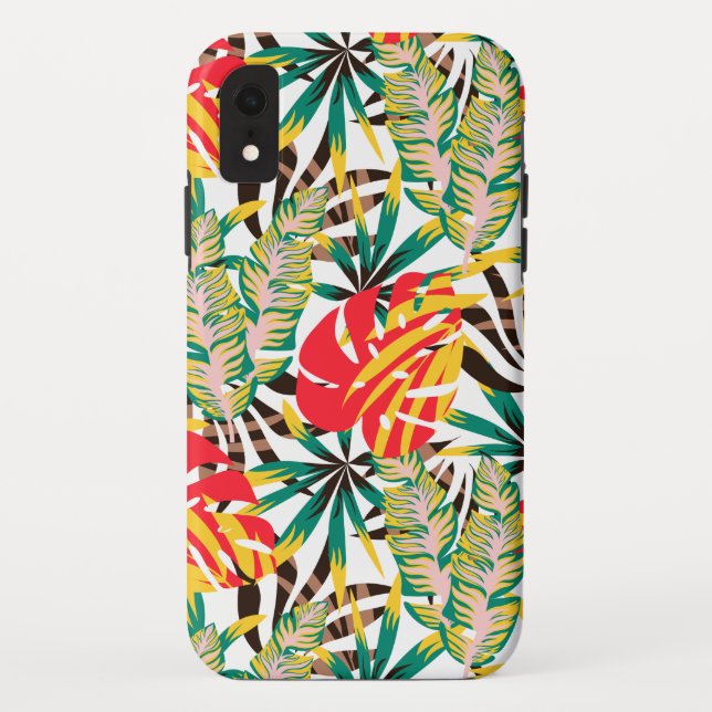 Funda De Case-Mate Para iPhone Patrón tropical brillante (Reverso)