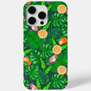 Funda Para iPhone 15 Pro Max Patrón tropical, colibríes