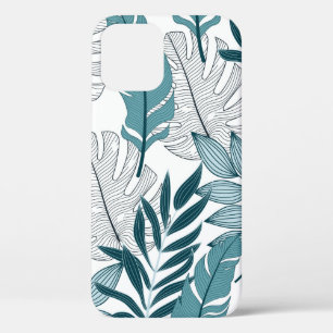 Funda Para iPhone 12 Patrón tropical con plantas y hojas a la moda