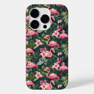 Funda Para iPhone 14 Pro De Case-Mate Patrón tropical de flamencos rosados