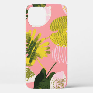 Funda Para iPhone 12 Patrón tropical exótico abstracto con color brilla