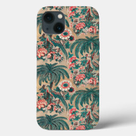 Funda Para iPhone 13 Patrón tropical floral de Chintz vintage