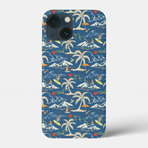 Funda Para iPhone 13 Mini Patrón Tropical Retro Surf