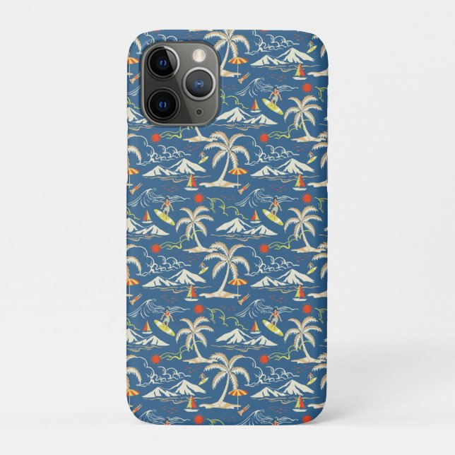 Funda De Case-Mate Para iPhone Patrón Tropical Retro Surf (Reverso)