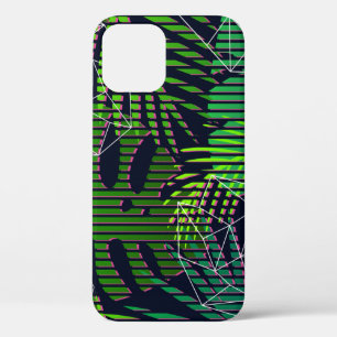 Funda Para iPhone 12 Patrón tropical sin foco con plantas tropicales. H