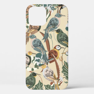 Funda Para iPhone 12 Patrón tropical sin foco. Imprimir con aves exótic