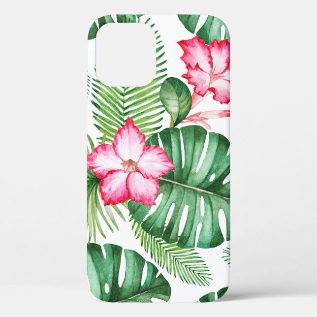 Funda De Case-Mate Para iPhone Patrón tropical transparente (Reverso )
