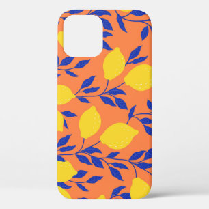 Funda Para iPhone 12 Patrón tropical vintage de Lemones estilizados