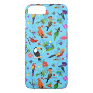 Funda Para iPhone 8 Plus/7 Plus Patrón Turco De Aves Sin Mar Y Flamingo Y Arara