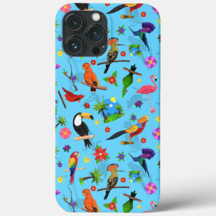 Funda Para iPhone 13 Pro Max Patrón Turco De Aves Sin Mar Y Flamingo Y Arara