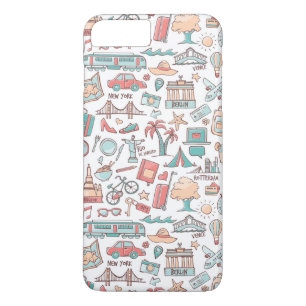 Funda Para iPhone 8 Plus/7 Plus Patrón turístico Pastel
