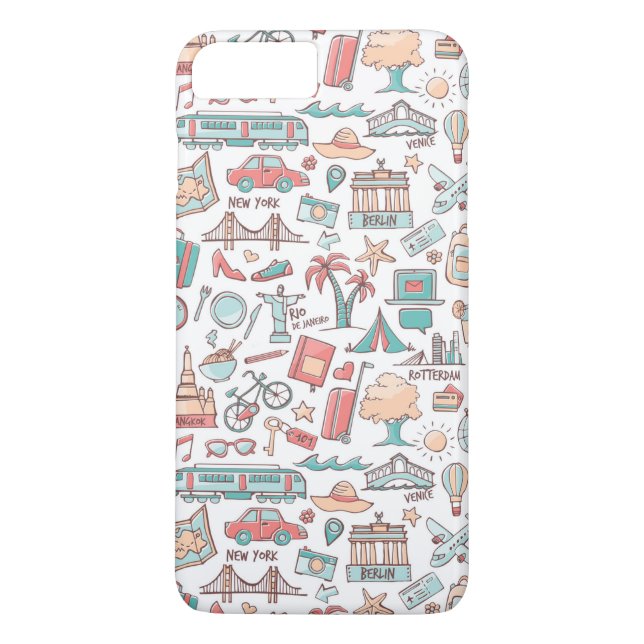 Funda De Case-Mate Para iPhone Patrón turístico Pastel (Reverso)