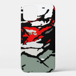 Funda Para iPhone 12 Patrón turquesa rojo blanco negro