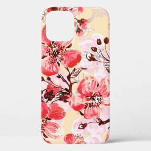 Funda Para iPhone 12 Patrón U de las flores de primavera