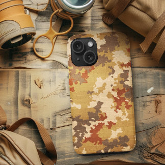 Funda Para iPhone 15 Patrón único de carga del desierto marrón de camo 