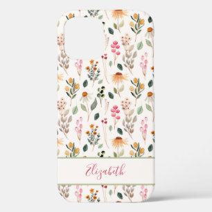 Funda Para iPhone 12 Patrón único de flores de jardín