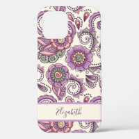 Patrón único de Paisley Purple Floral