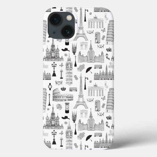 Funda De Case-Mate Para iPhone Patrón Vacaciones En Europa (Reverso)