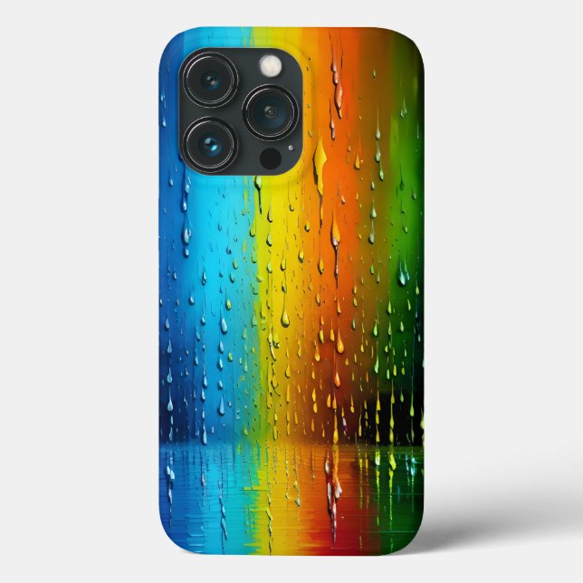 Funda De Case-Mate Para iPhone Patrón verde arcoiris del Naranja amarillo azul te (Reverso )