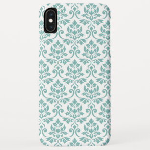 Funda Para iPhone XS Max Patrón Verde azulado de Feuille Damask