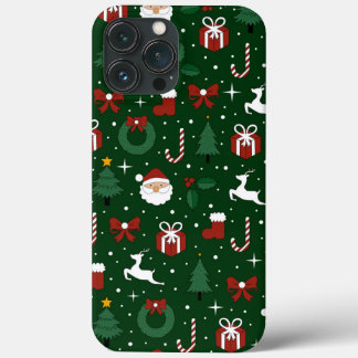Funda Para iPhone 13 Pro Max Patrón verde de los navidades