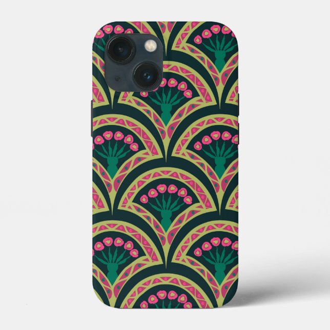 Funda De Case-Mate Para iPhone patrón verde en forma de cáscara (Reverso )