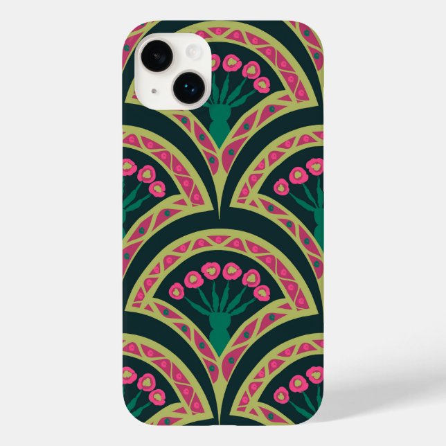 Funda De Case-Mate Para iPhone patrón verde en forma de concha (Reverso )