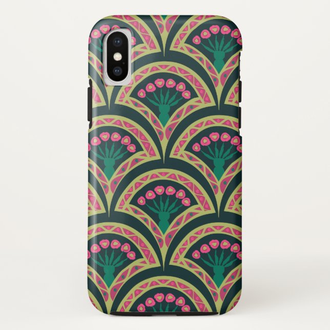 Funda De Case-Mate Para iPhone patrón verde en forma de concha (Reverso)